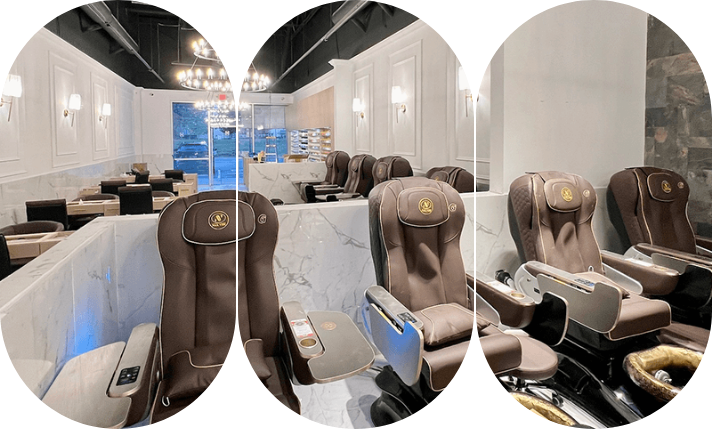 Nail technician serving a client at NailVibe Cool Springs